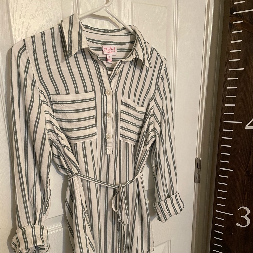Maternity tops - 1 light blue and white & 1 light pink one